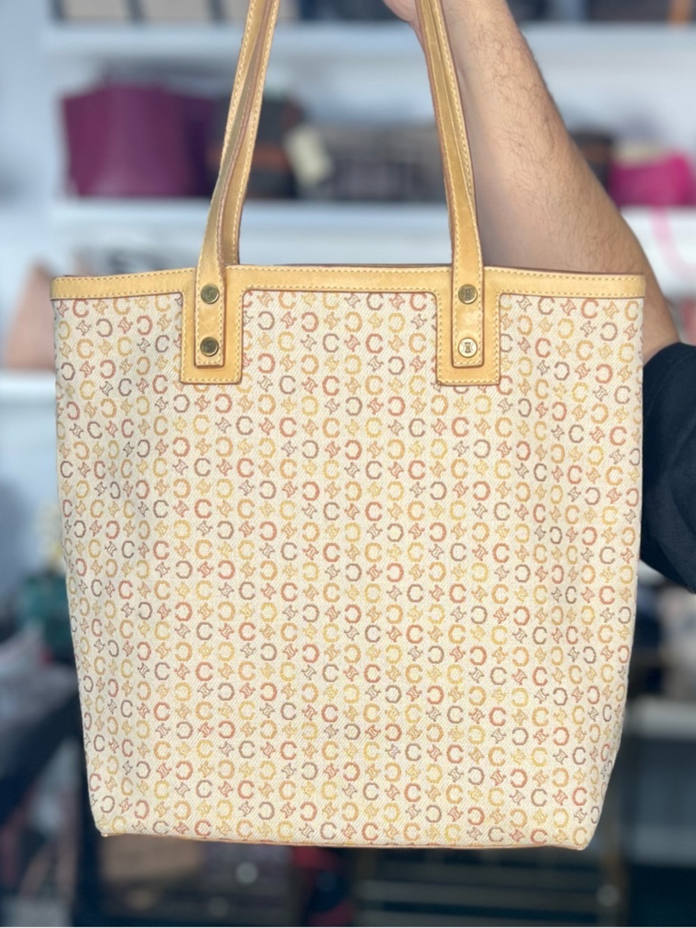 CELINE DENIM MULTICOLOR CANVAS TOTE